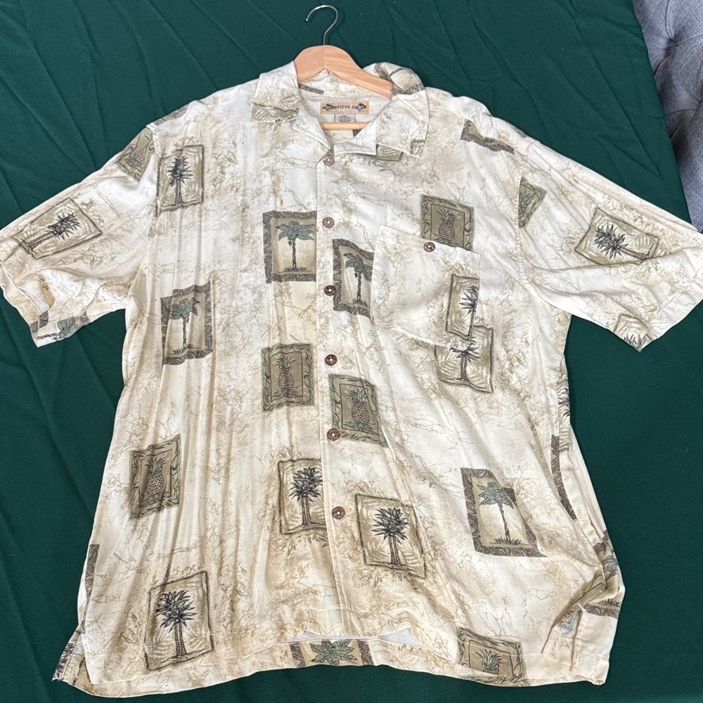 Montego Joe Hawaiian Shirt XXL Palm Tree Tropical Button Down